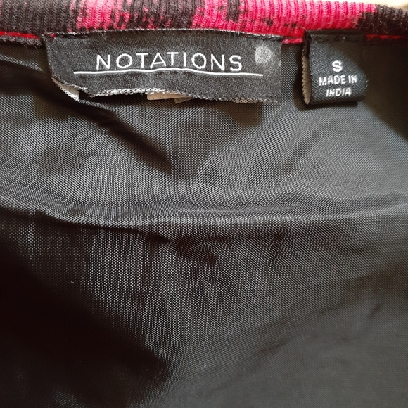 Notations Cotton Jacket Cardigan Silver Embroidery Beads Size S Black Red Artsy - Picture 17 of 17